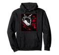 Creepy Ninja Cat Japanese Vaporwave Hoodie - Minimalist Print Men Women - T-Shirt, Sweatshirt, Hoodie