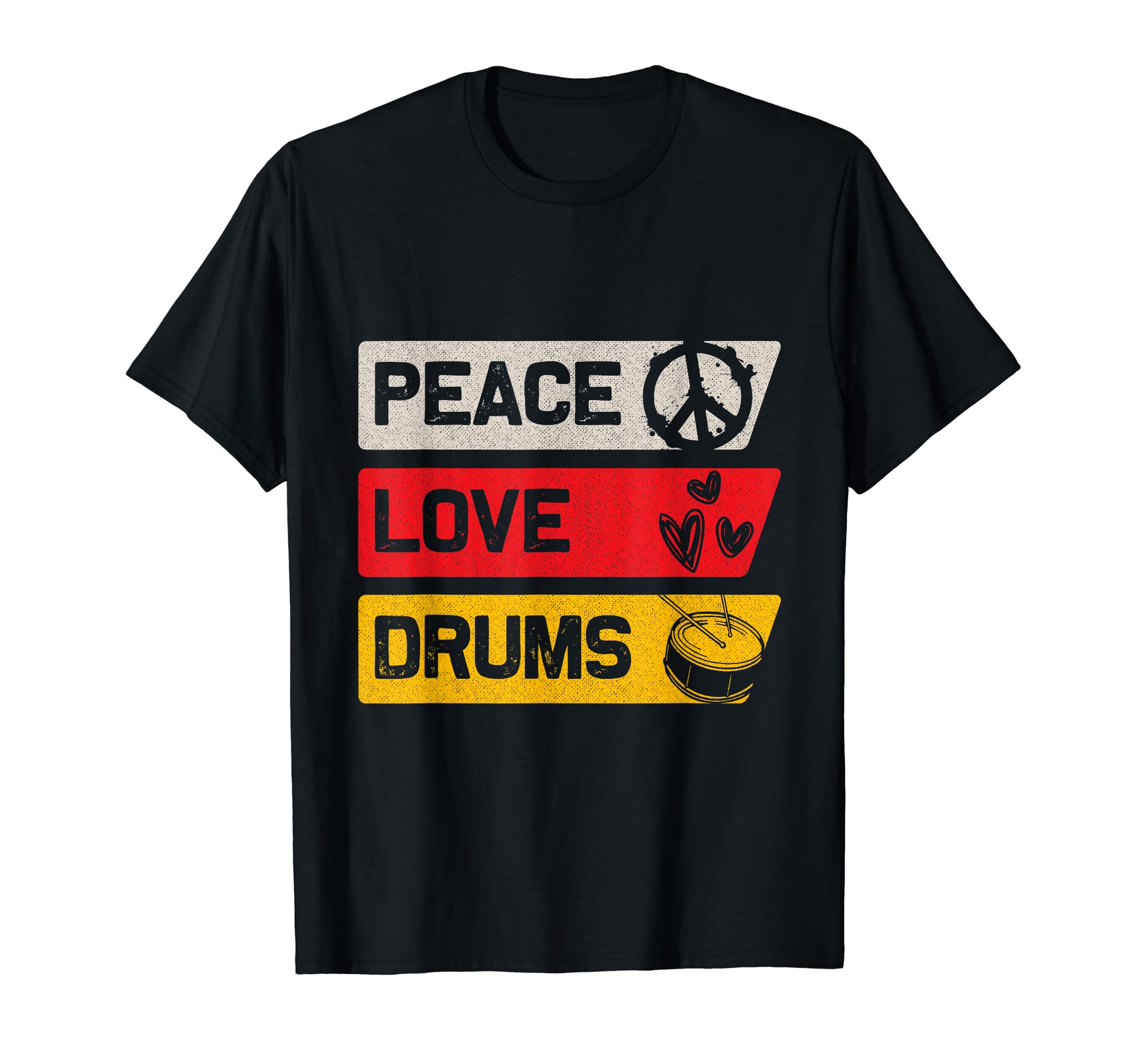 Drummer Peace Love Drums T-Shirt - Trendy Graphic Men Women - T-Shirt, Sweatshirt, Hoodie