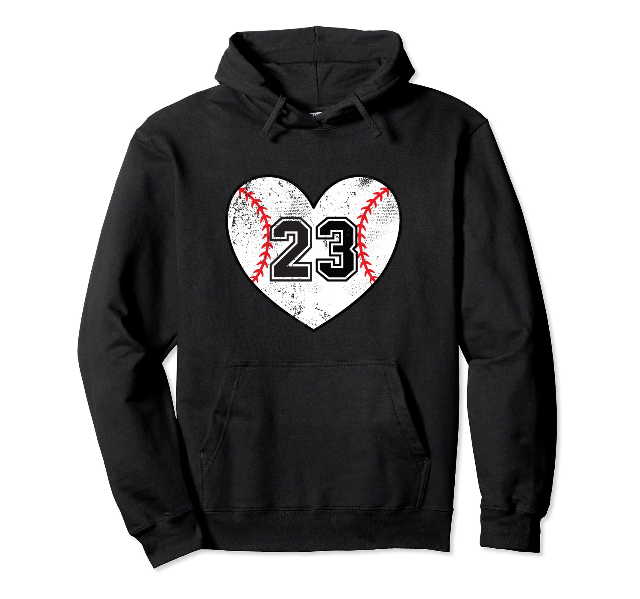 Baseball Heart Player 23 Baseball Hoodie - Fun Novelty Design for Adults - T-Shirt, Sweatshirt, Hoodie