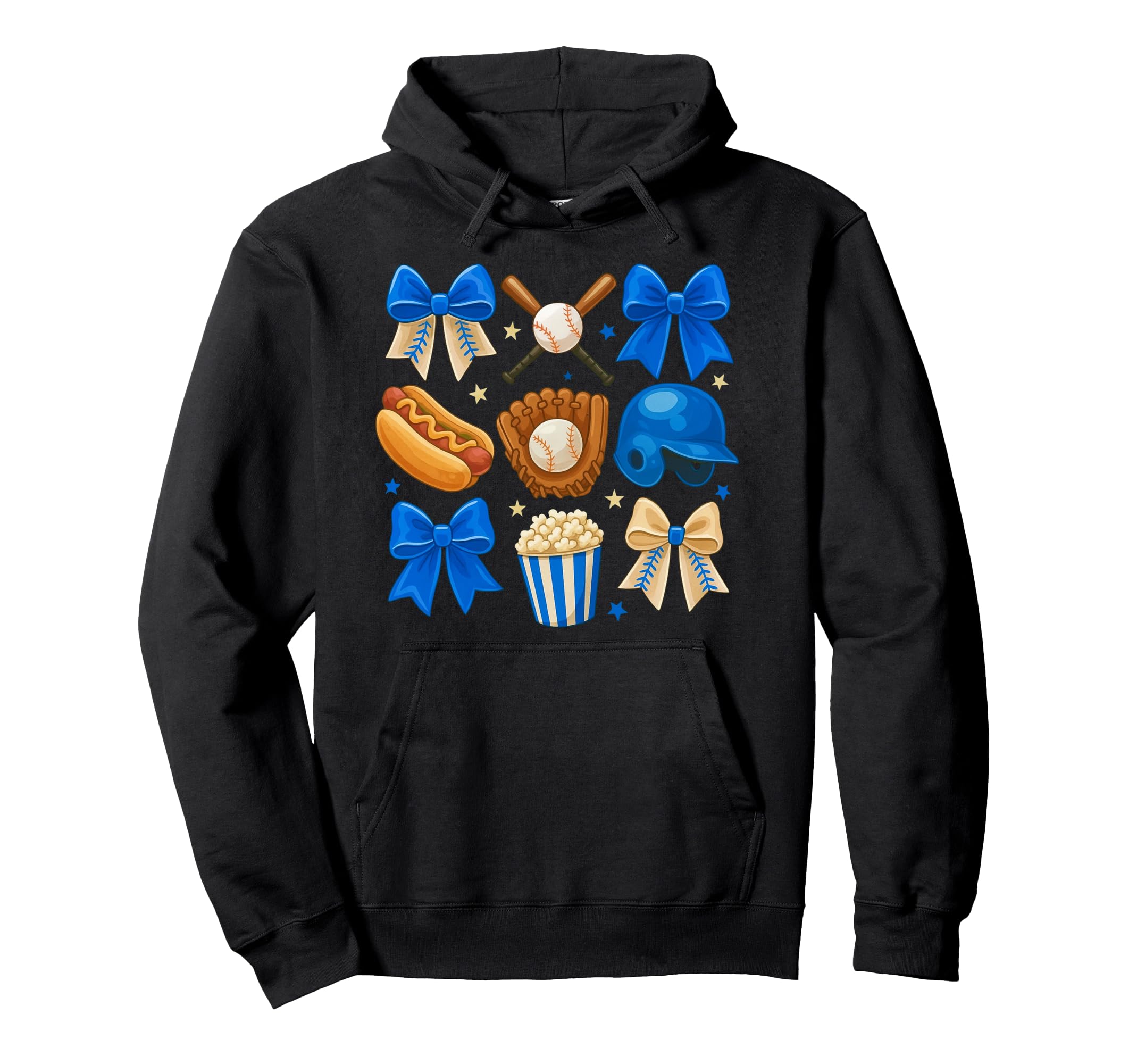 Coquette Bow Baseball Game Day Cheer Mom Hoodie - Custom Art Print Unisex - T-Shirt, Sweatshirt, Hoodie