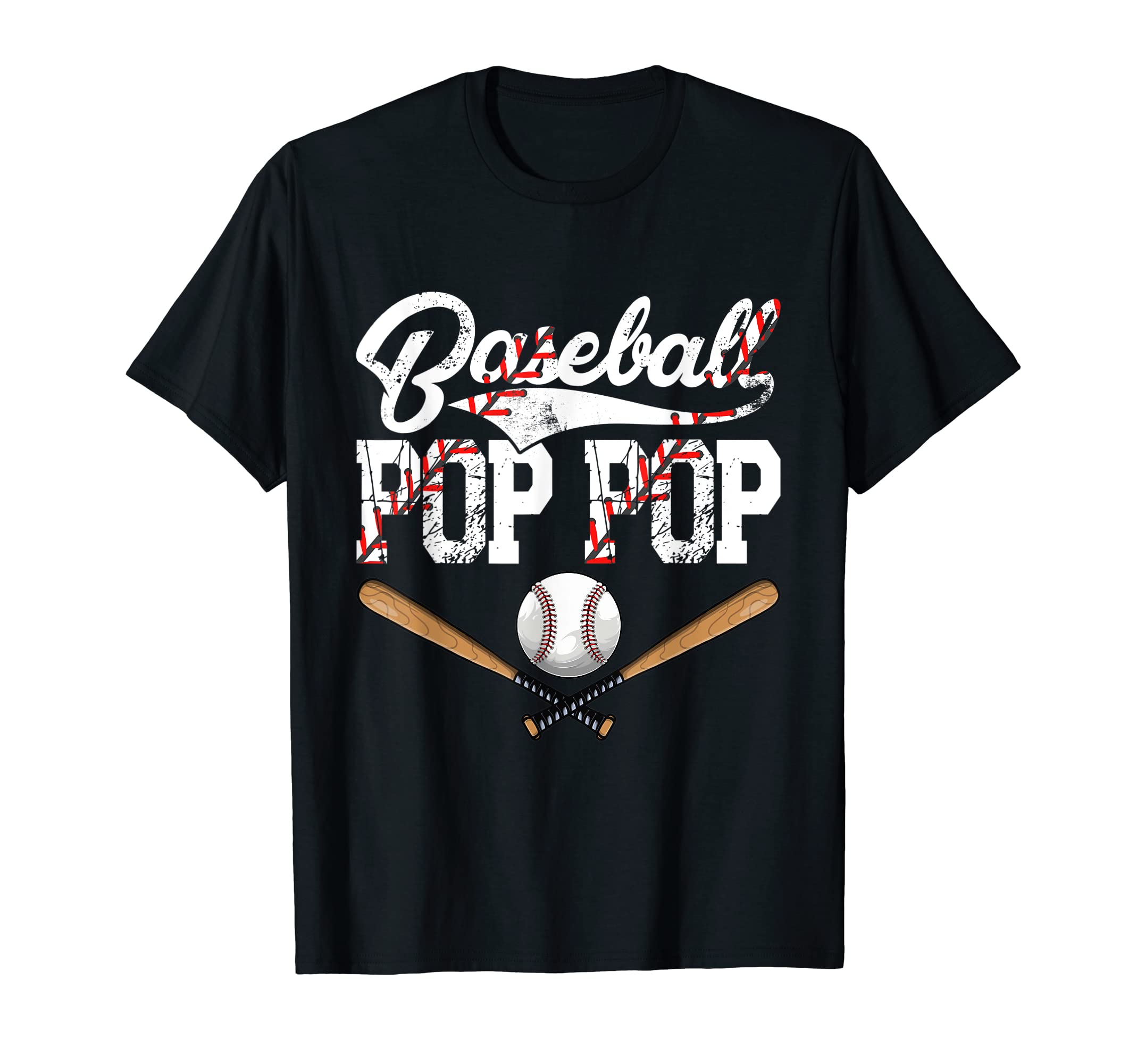 Mens Distressed Baseball Pop Pop T-Shirt - Minimalist Print Men Women - T-Shirt, Sweatshirt, Hoodie