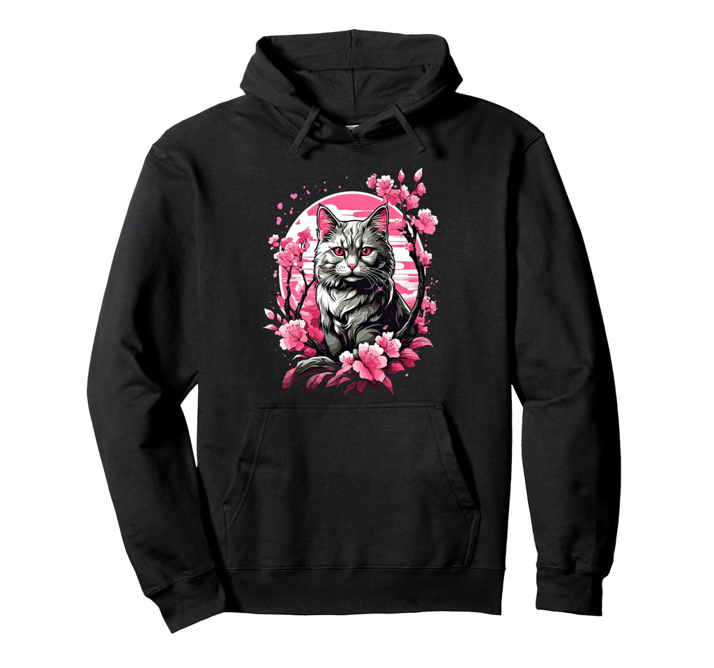 Anime Cat Japanese Aesthetic Japan Hoodie - Casual Everyday Wear Men Women - T-Shirt, Sweatshirt, Hoodie