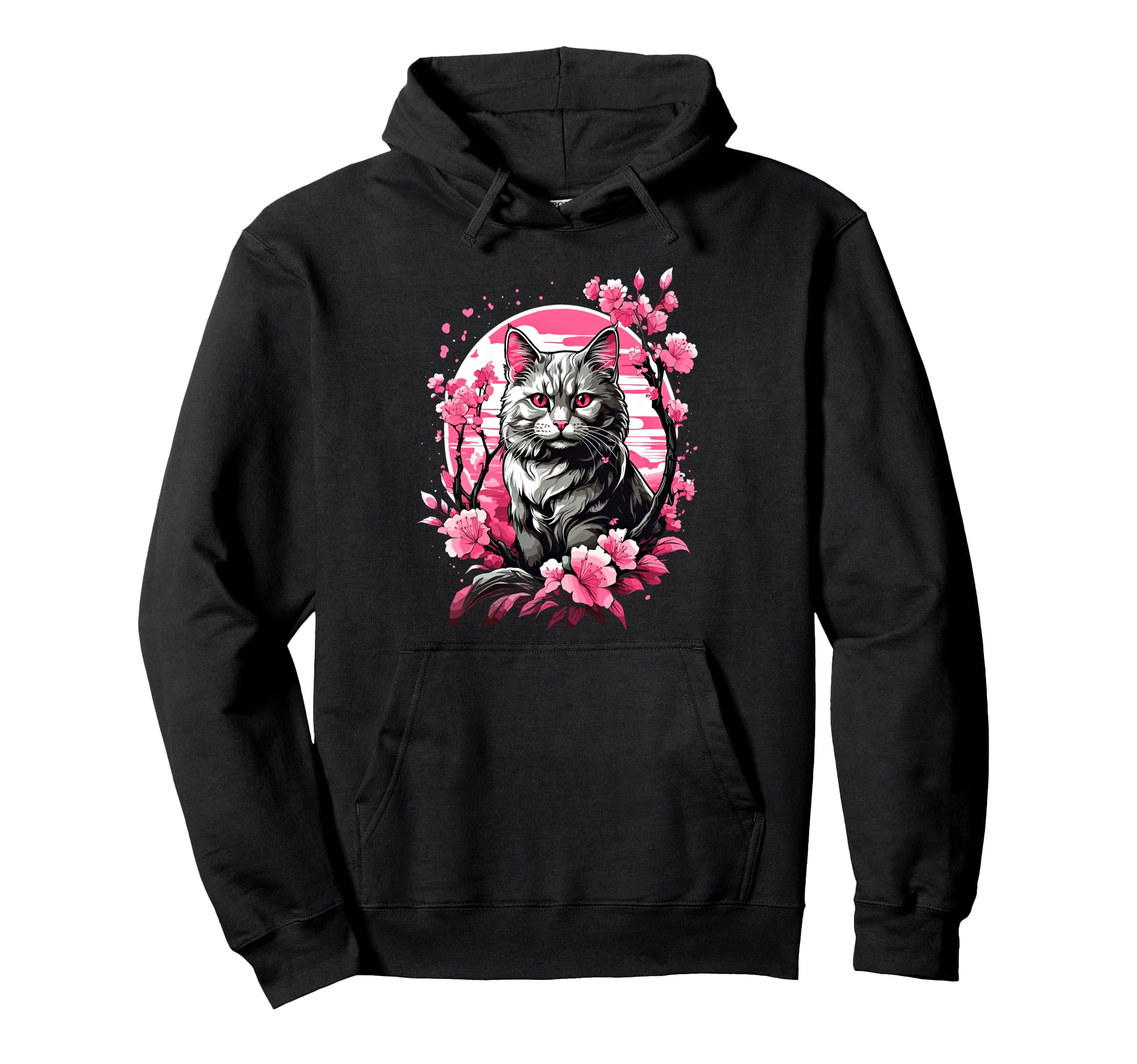 Anime Cat Japanese Aesthetic Japan Hoodie - Casual Everyday Wear Men Women - T-Shirt, Sweatshirt, Hoodie