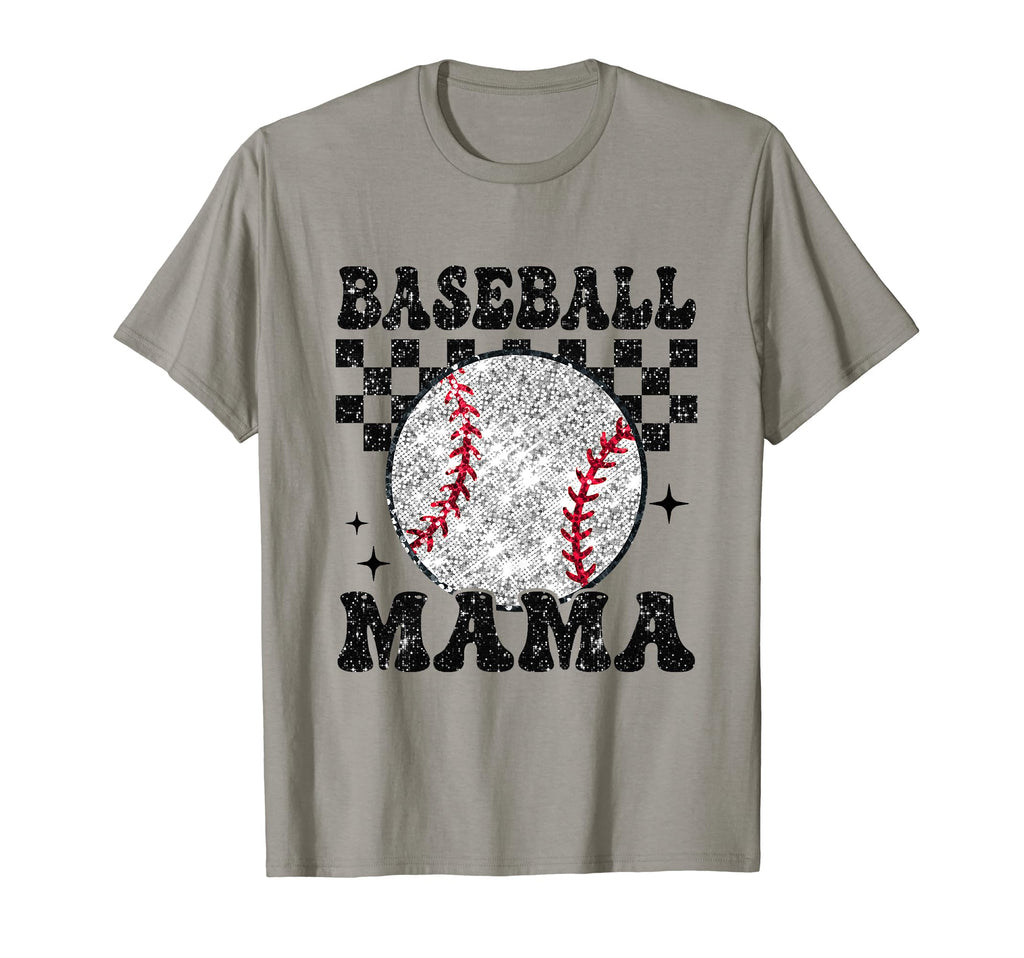 Baseball Mama Checkered Funny T-Shirt - Custom Art Print for Adults - T-Shirt, Sweatshirt, Hoodie