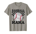 Baseball Mama Checkered Funny T-Shirt - Custom Art Print for Adults - T-Shirt, Sweatshirt, Hoodie