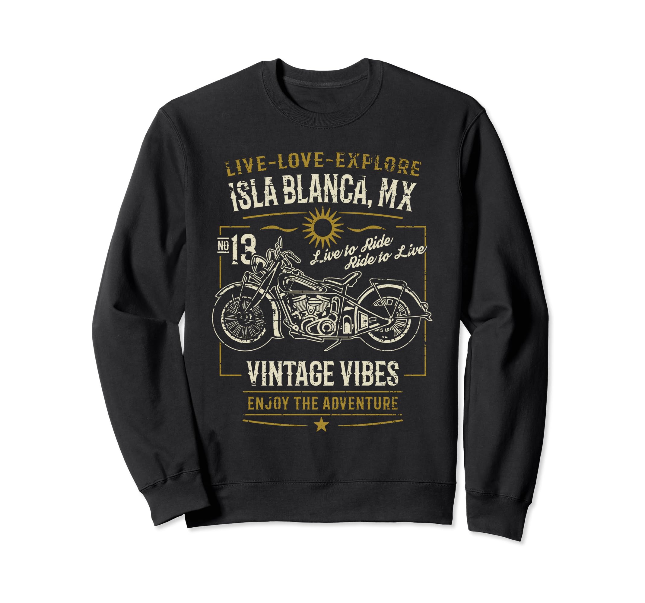 Isla Blanca Mx Mexico Distressed Sweatshirt - Trendy Graphic Unisex - T-Shirt, Sweatshirt, Hoodie