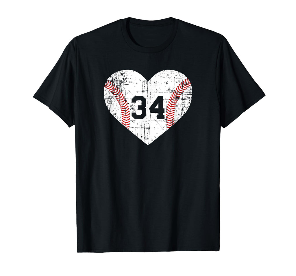 Baseball 34 Jersey Number T-Shirt - Novelty Apparel Men Women - T-Shirt, Sweatshirt, Hoodie