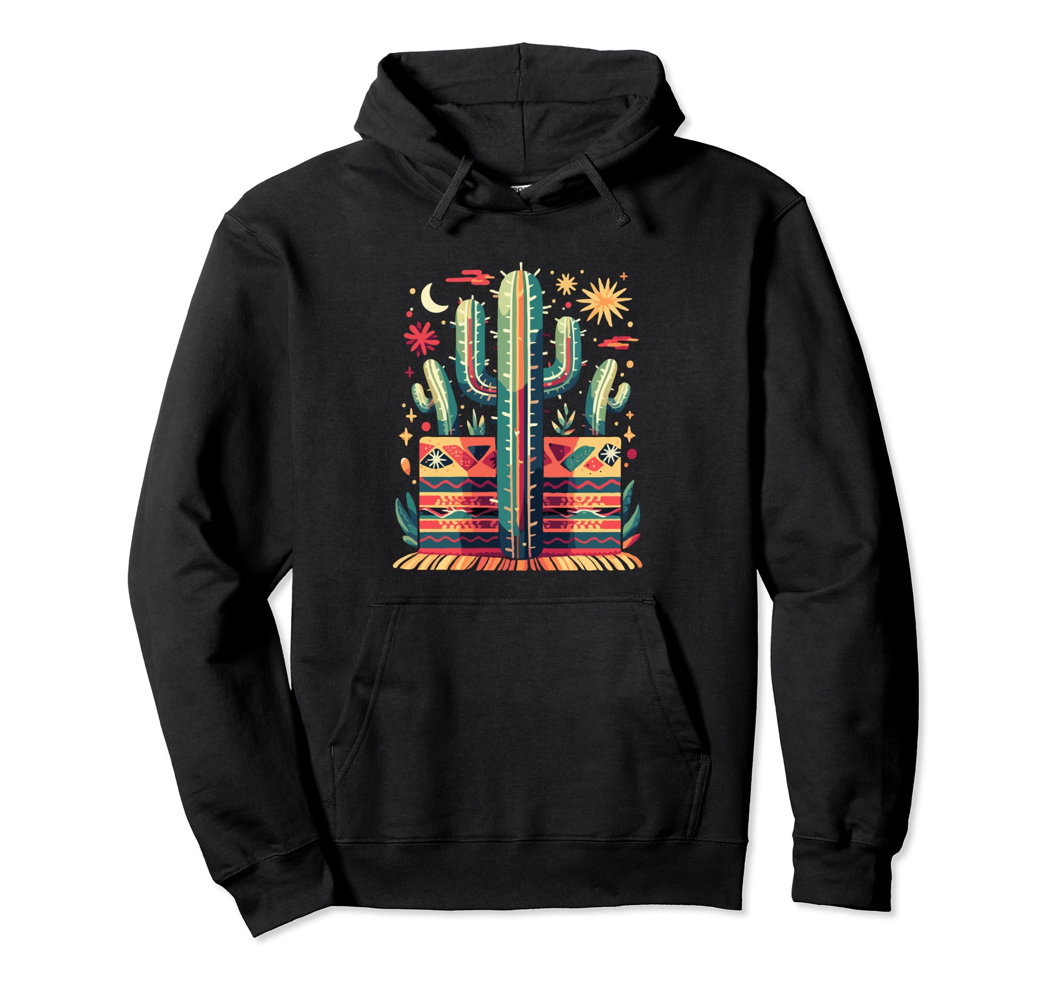 Cactus Serape Succulent Plant Cacti Hoodie - Unique Graphic Men Women - T-Shirt, Sweatshirt, Hoodie