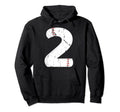 Number 2 Baseball Distressed Team Hoodie - Graphic Print for Adults - T-Shirt, Sweatshirt, Hoodie