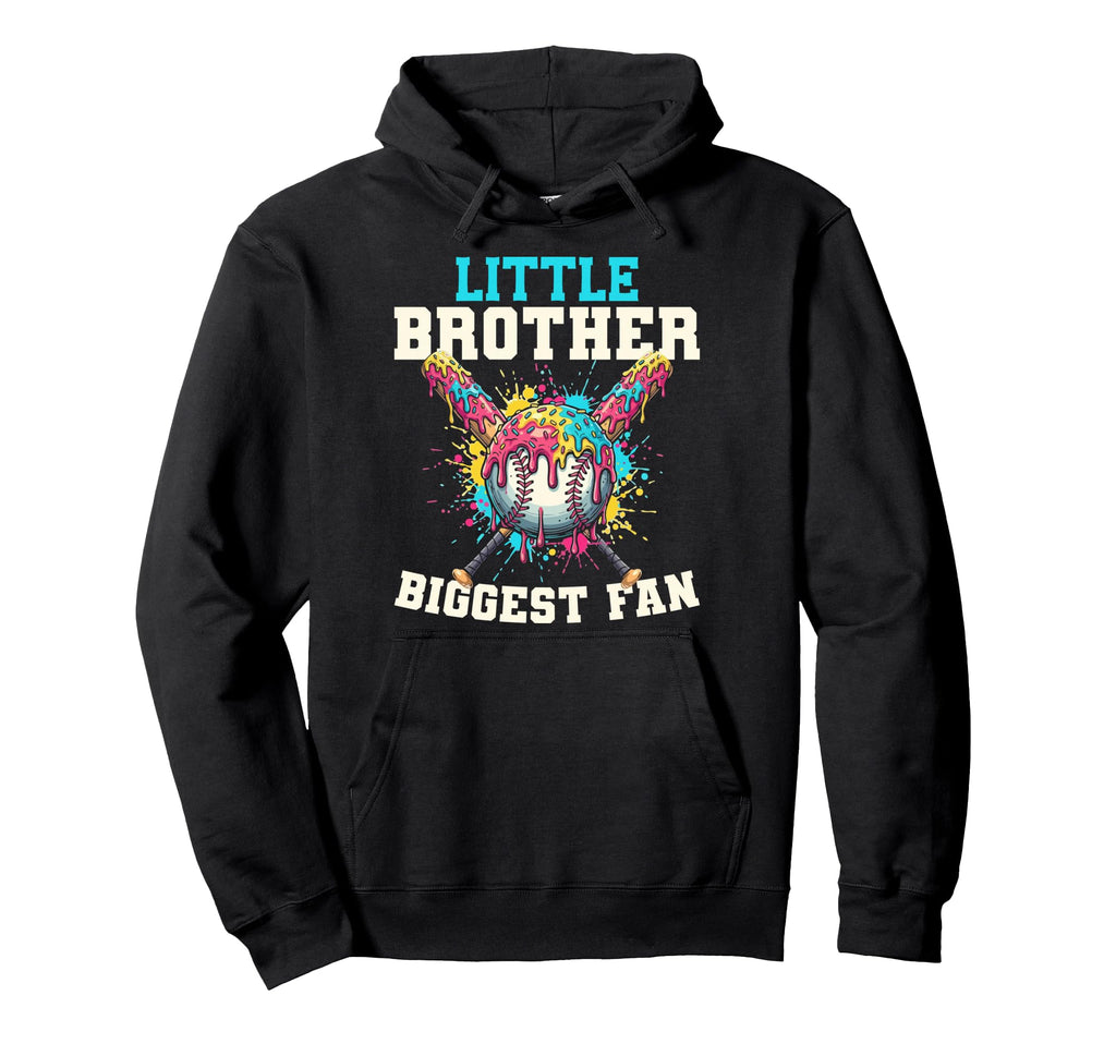 Little Brother Biggest Fan Baseball Hoodie - Trendy Graphic Men Women - T-Shirt, Sweatshirt, Hoodie