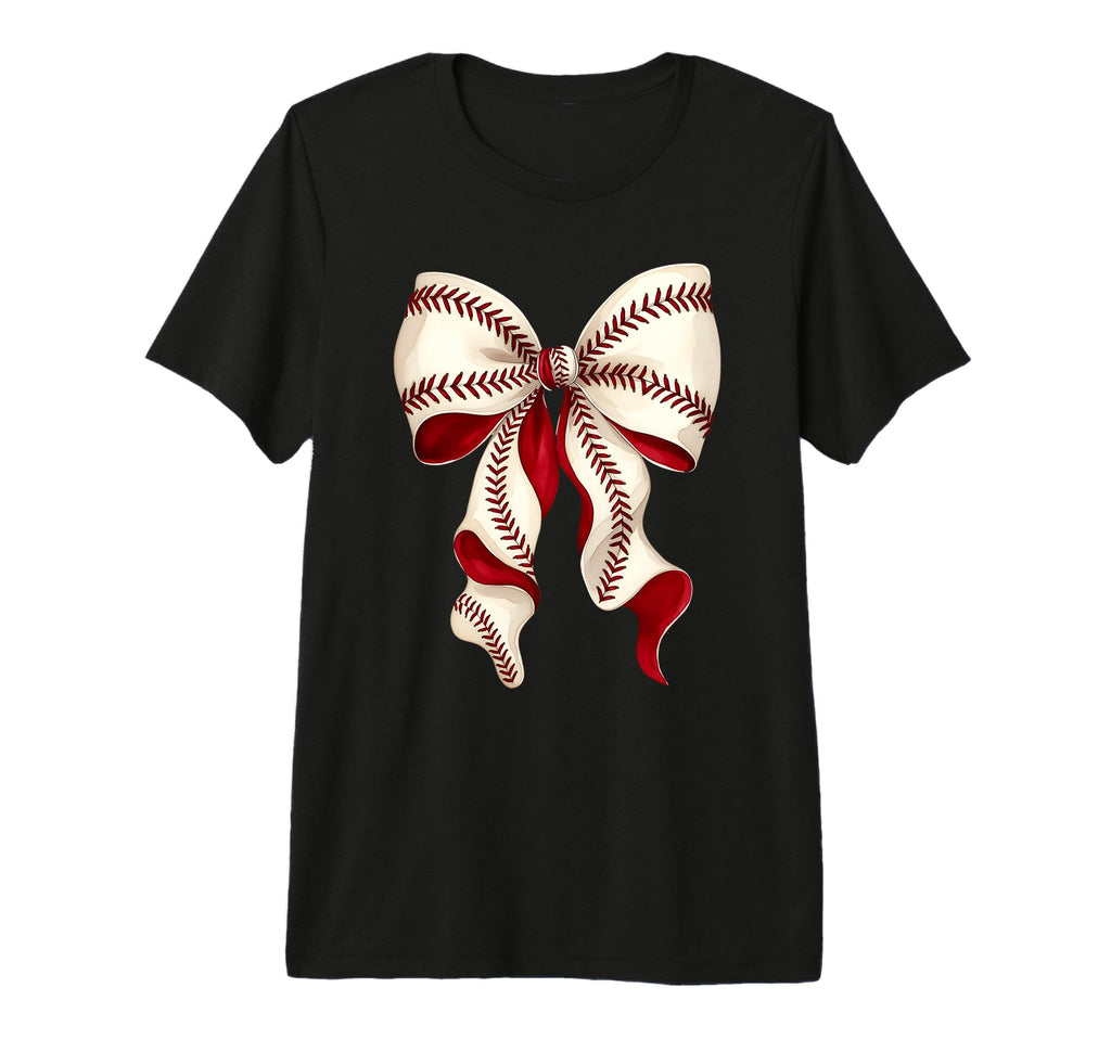 Baseball Mom Coquette Bow Sports T-Shirt - Custom Art Print for Adults - T-Shirt, Sweatshirt, Hoodie