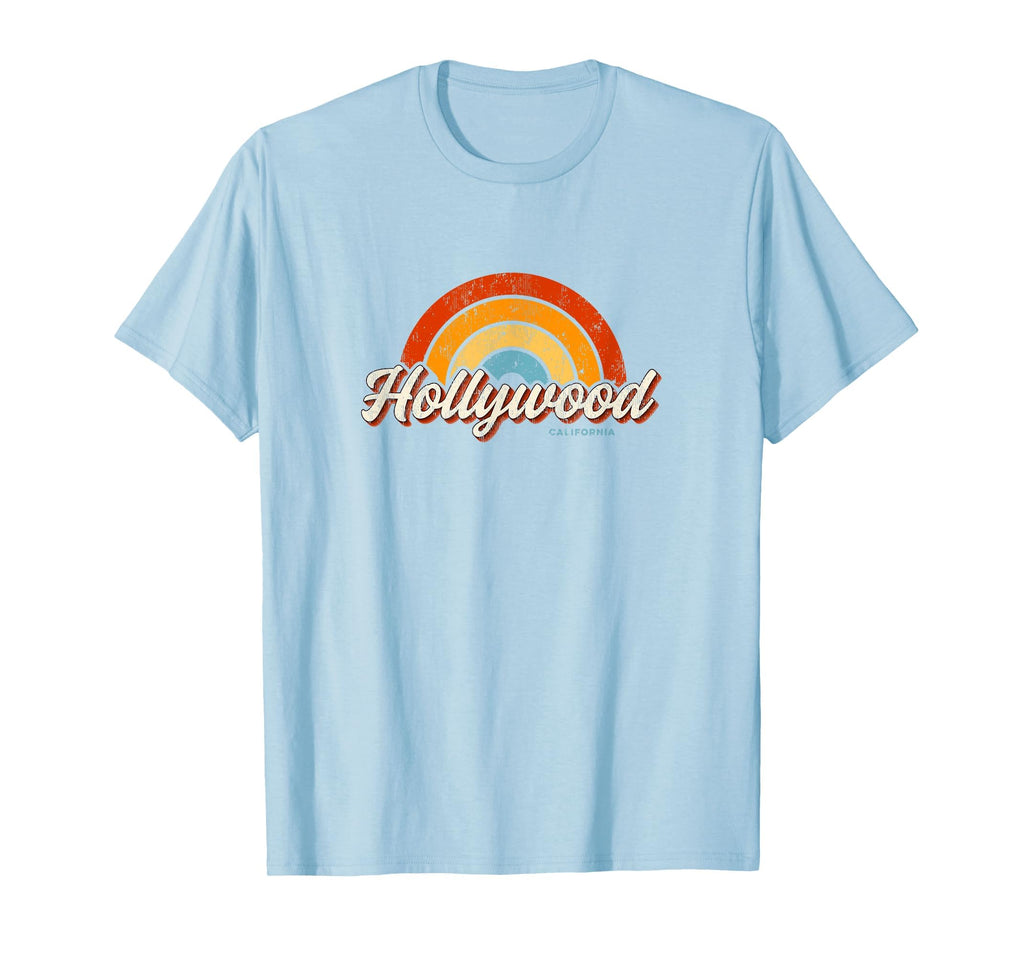 Hollywood California Ca Rainbow 70S T-Shirt - Graphic Print Unisex - T-Shirt, Sweatshirt, Hoodie