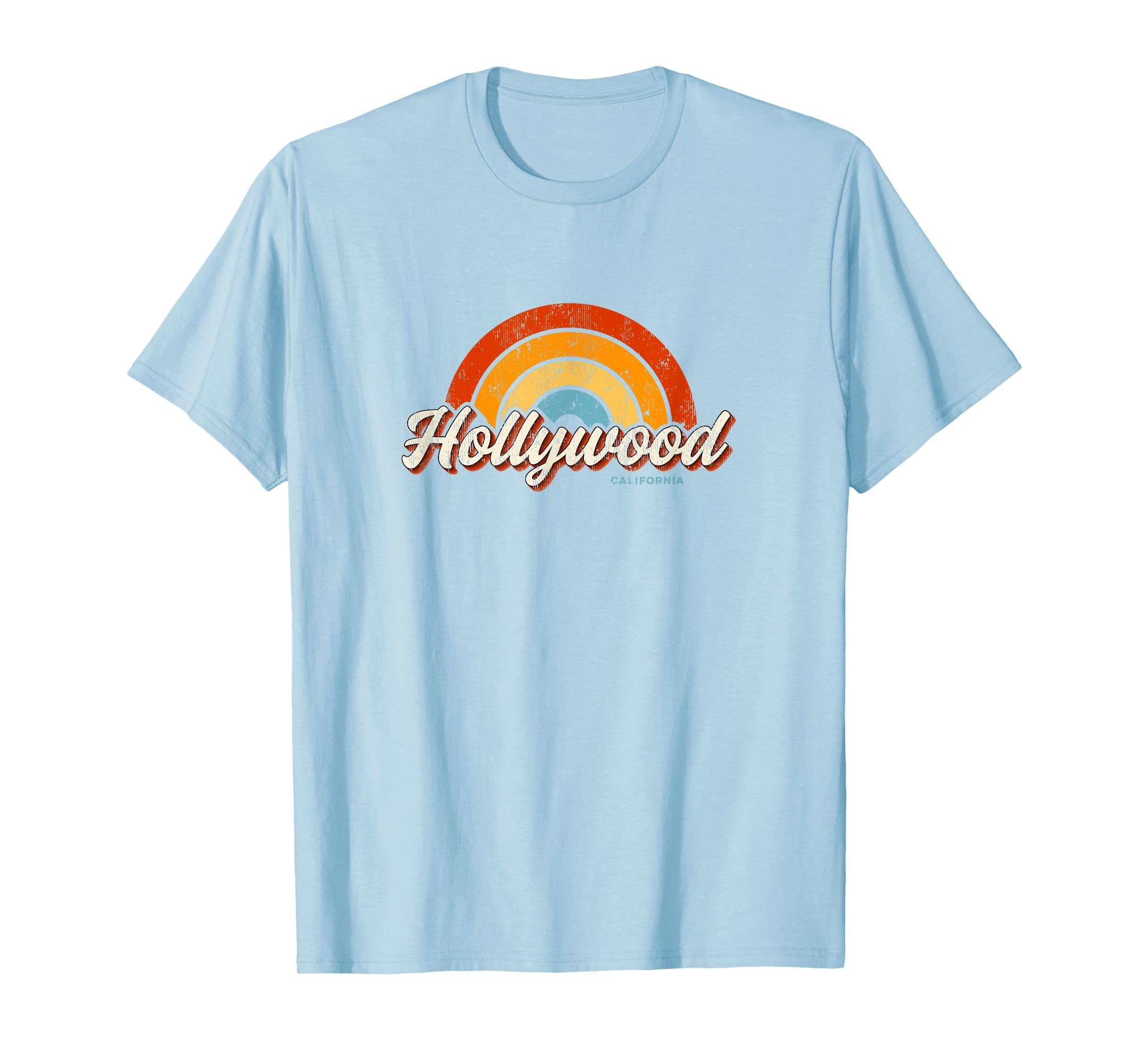 Hollywood California Ca Rainbow 70S T-Shirt - Graphic Print Unisex - T-Shirt, Sweatshirt, Hoodie