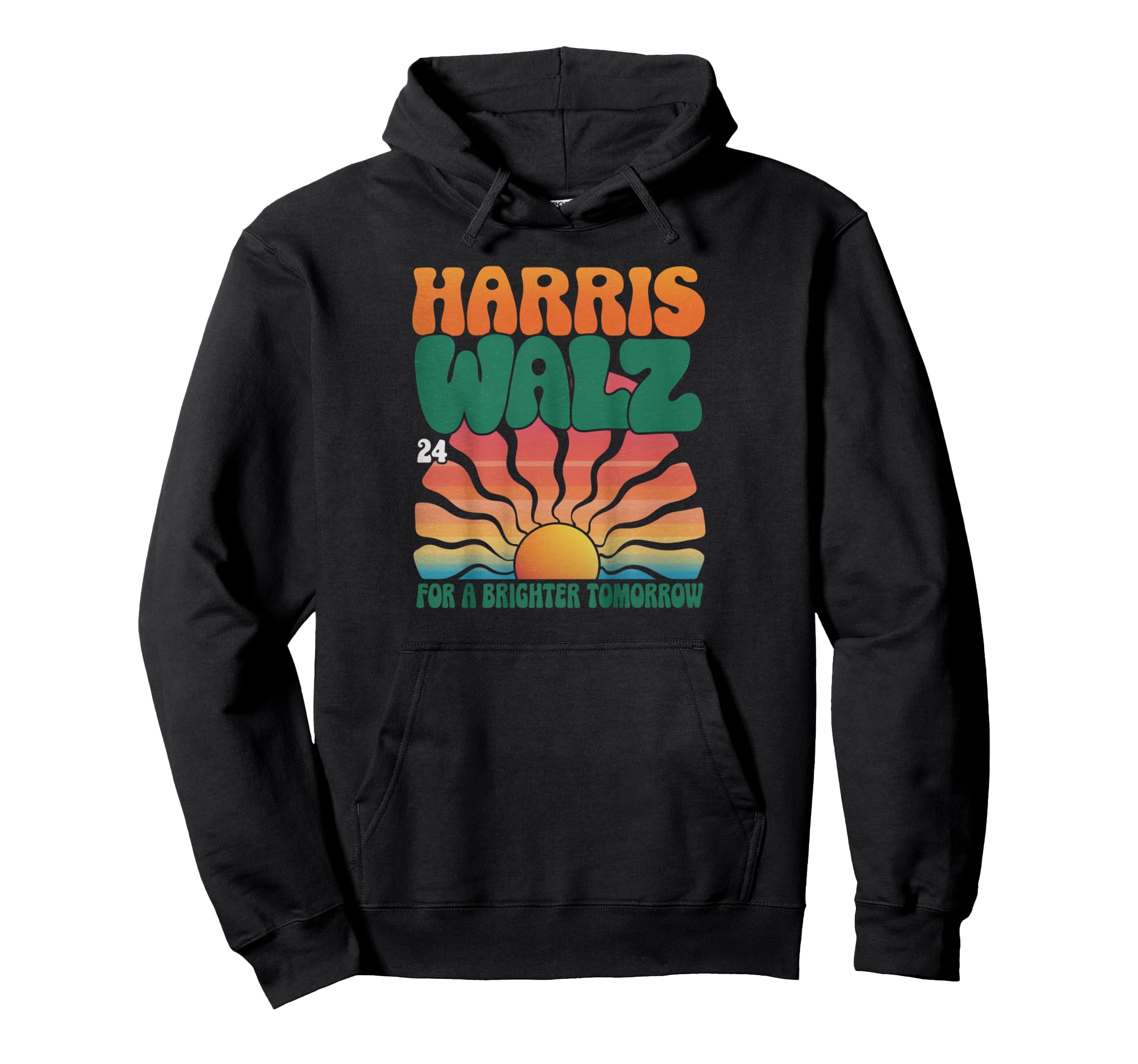 Harris Walz Sunset Boho Hoodie - Aesthetic Graphic Men Women - T-Shirt, Sweatshirt, Hoodie