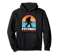 Poconos Pennsylvania Bigfoot Sasquatch Hoodie - Graphic Print Men Women - T-Shirt, Sweatshirt, Hoodie