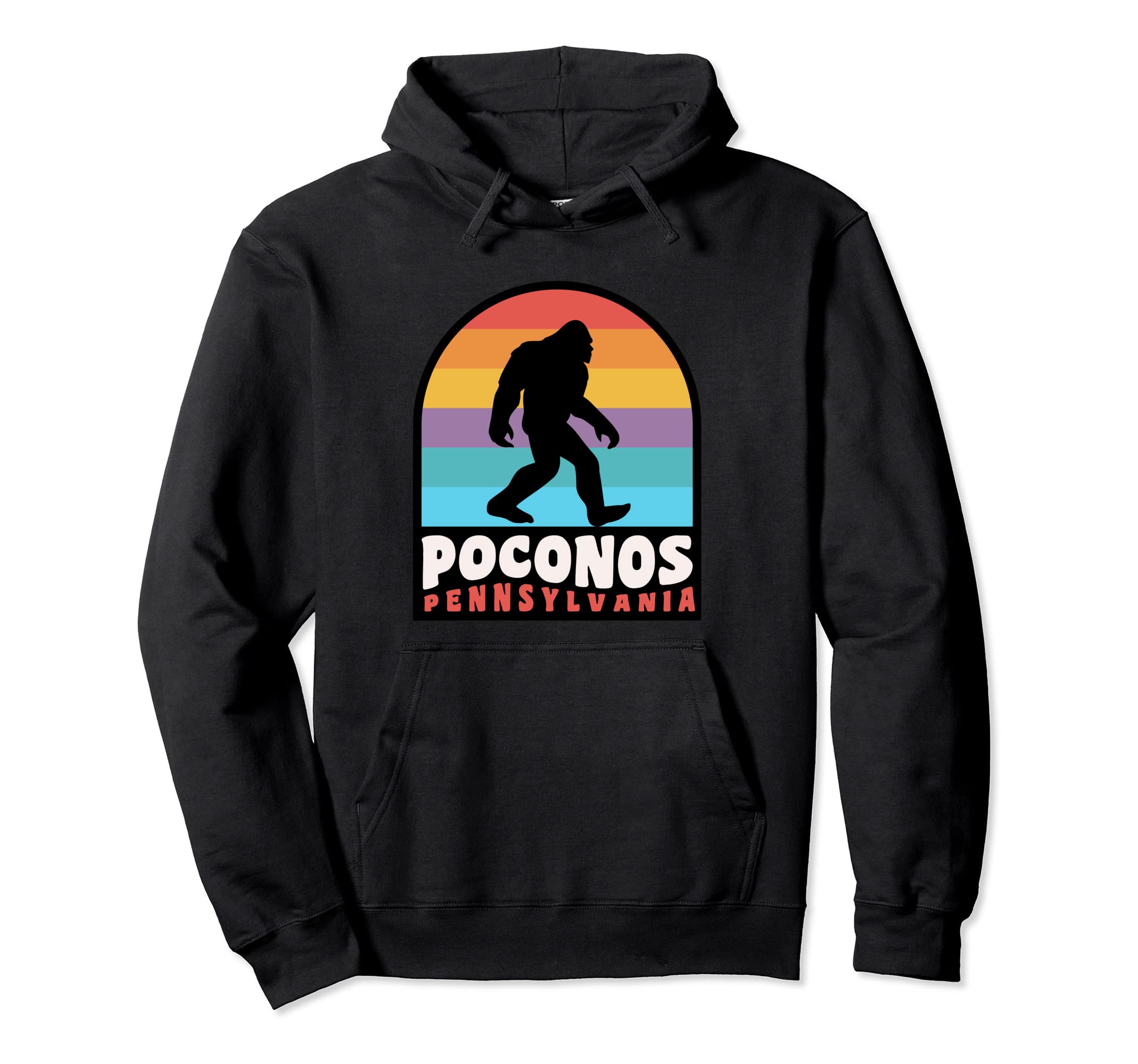 Poconos Pennsylvania Bigfoot Sasquatch Hoodie - Graphic Print Men Women - T-Shirt, Sweatshirt, Hoodie