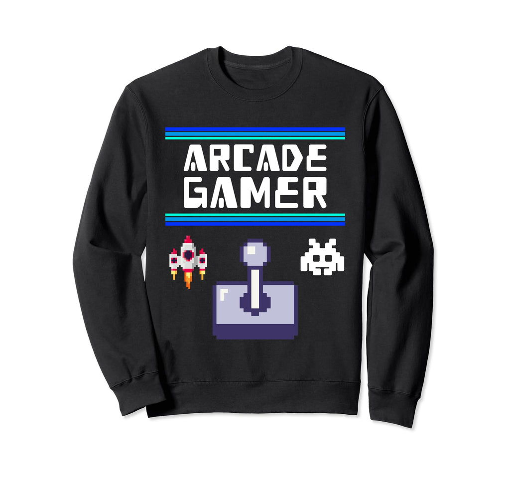 Arcade Gamer Gaming Pixel Space Sweatshirt - Aesthetic Graphic for Adults - T-Shirt, Sweatshirt, Hoodie