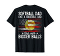 Mens Us Flag Softball Dad Like Baseball Dad T-Shirt - Graphic Print Unisex - T-Shirt, Sweatshirt, Hoodie