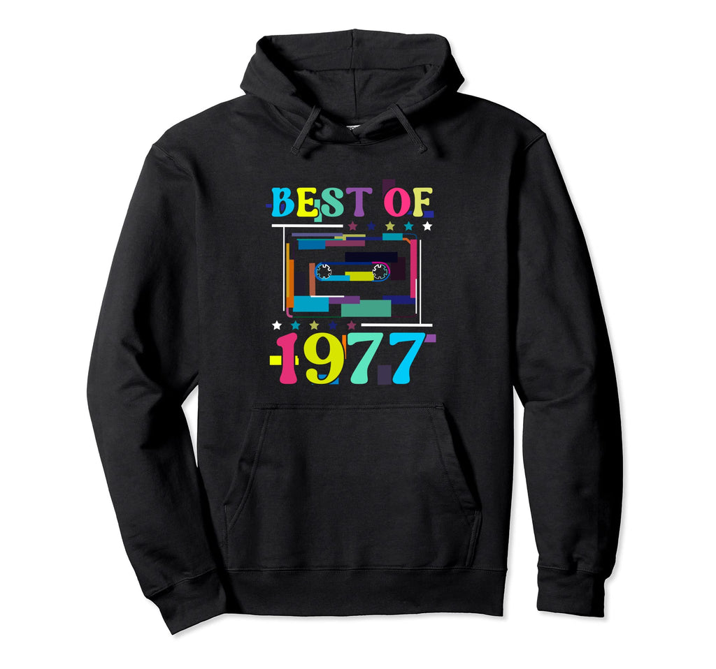 Best 1977 Birthday Birth Year Cassette Hoodie - Streetwear Style Men Women - T-Shirt, Sweatshirt, Hoodie