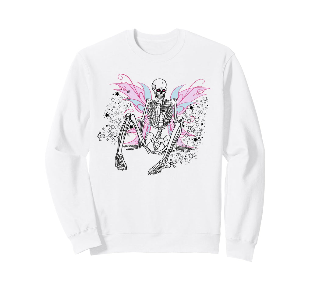 Gothic Skull Fairy Skeleton Y2K Sweatshirt - Aesthetic Graphic for Adults - T-Shirt, Sweatshirt, Hoodie