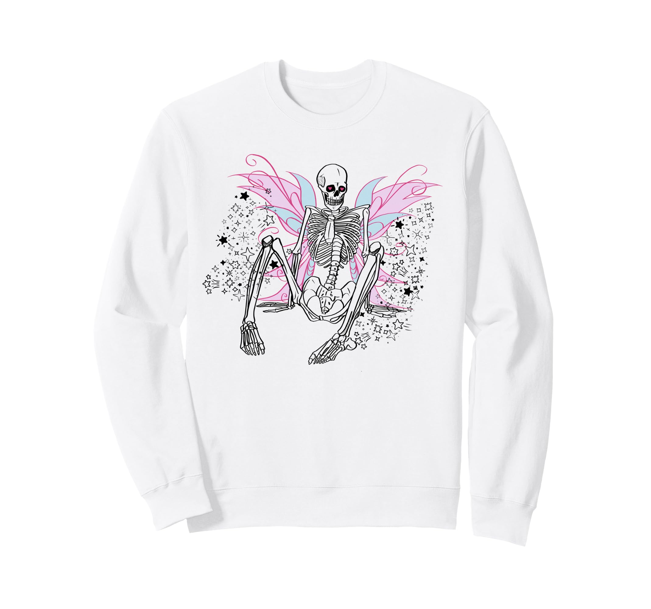 Gothic Skull Fairy Skeleton Y2K Sweatshirt - Aesthetic Graphic for Adults - T-Shirt, Sweatshirt, Hoodie