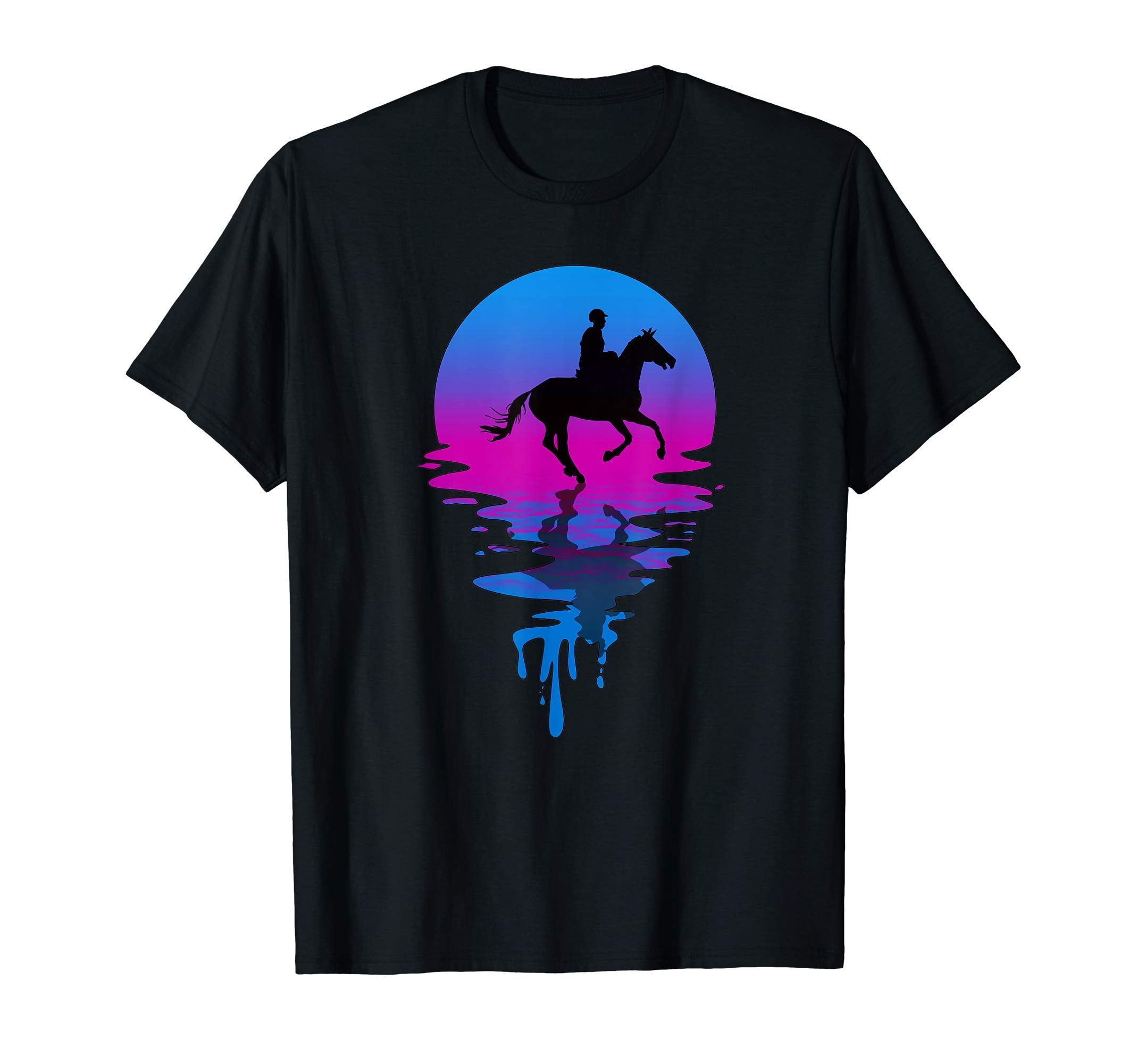 Sunset Horse Riding T-Shirt - Fun Novelty Design Unisex - T-Shirt, Sweatshirt, Hoodie