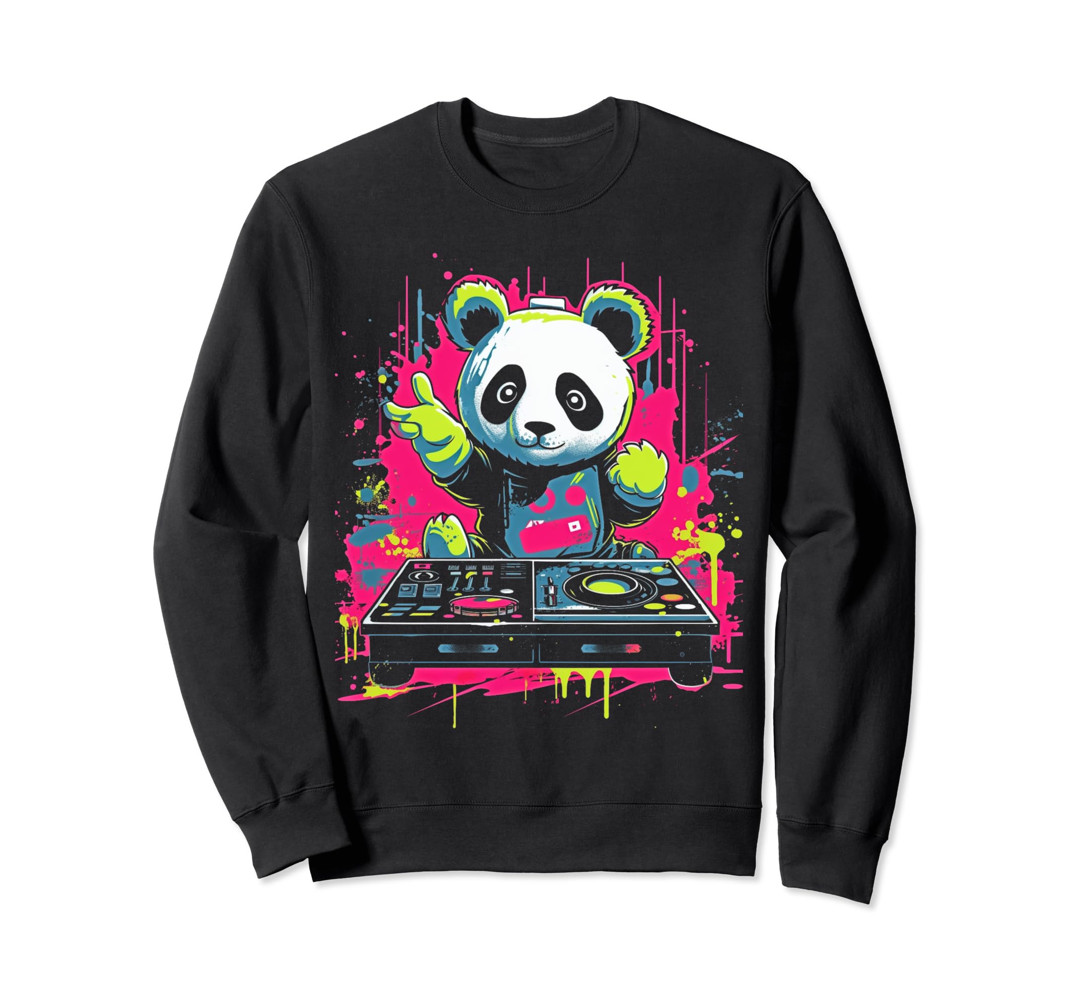Kawaii Panda Dj Japanese Edm Sweatshirt - Fun Novelty Design for Adults - T-Shirt, Sweatshirt, Hoodie