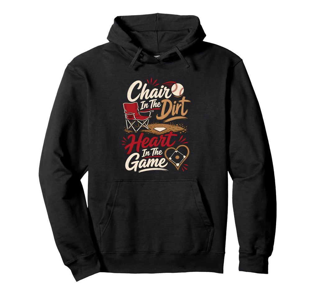 Baseball Mom Heart Game Hoodie - Minimalist Print Men Women - T-Shirt, Sweatshirt, Hoodie