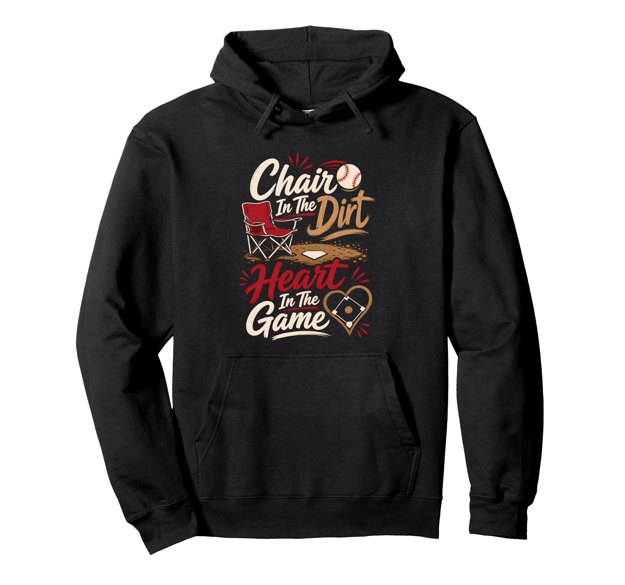 Baseball Mom Heart Game Hoodie - Minimalist Print Men Women - T-Shirt, Sweatshirt, Hoodie