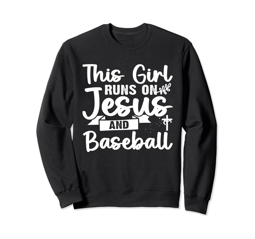 This Runs Jesus And Baseball Sweatshirt - Custom Art Print Men Women - T-Shirt, Sweatshirt, Hoodie