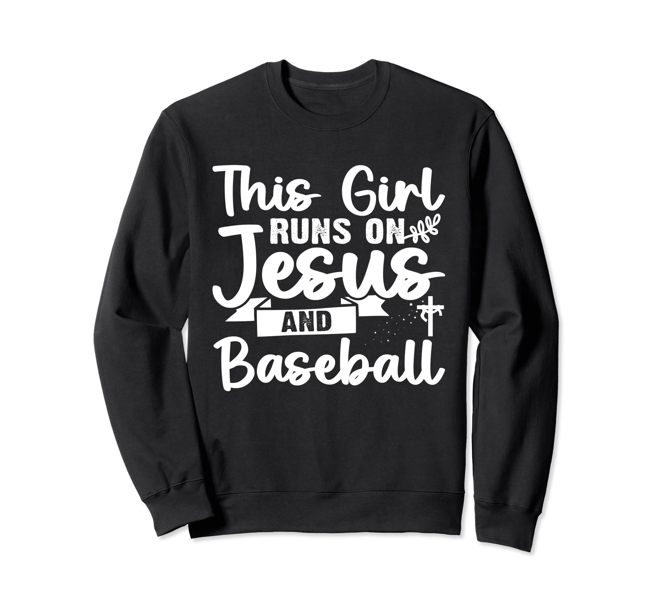 This Runs Jesus And Baseball Sweatshirt - Custom Art Print Men Women - T-Shirt, Sweatshirt, Hoodie