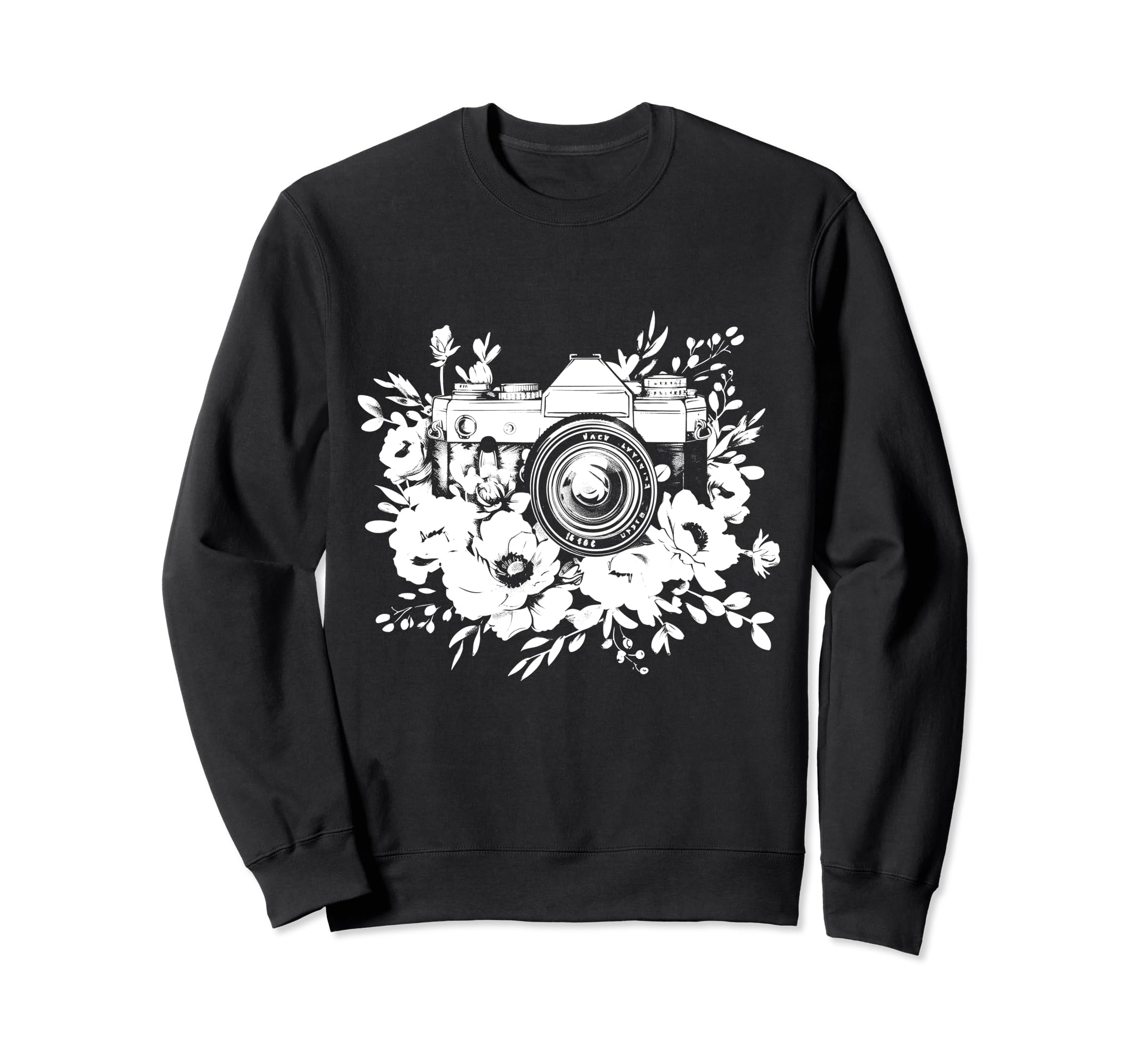 Photographer Camera Flowers Sweatshirt - Streetwear Style for Adults - T-Shirt, Sweatshirt, Hoodie