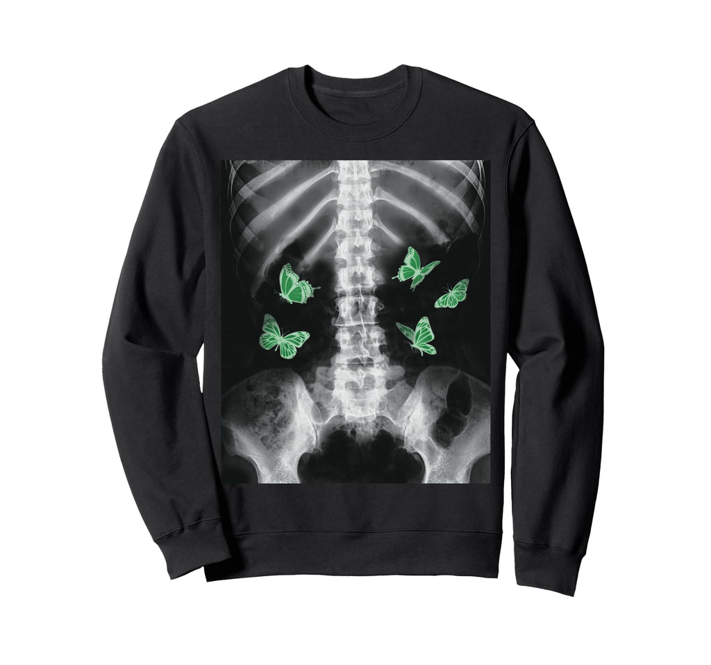 Egirl Xray Skeleton Green Butterfly Sweatshirt - Aesthetic Graphic Unisex - T-Shirt, Sweatshirt, Hoodie