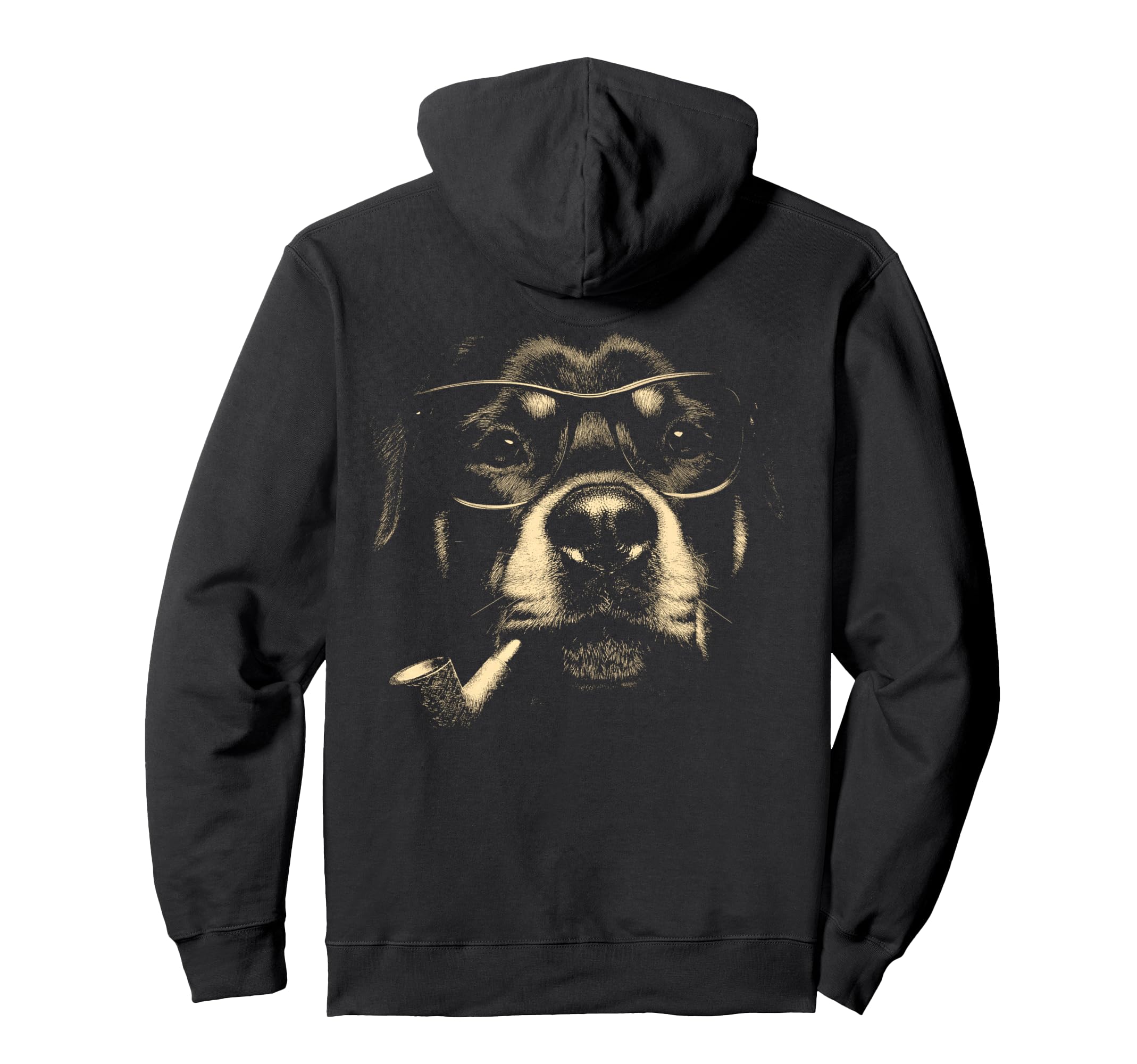 Rottweiler Glasses Smoking Pipe Grunge Meme Hoodie - Trendy Graphic Unisex - T-Shirt, Sweatshirt, Hoodie