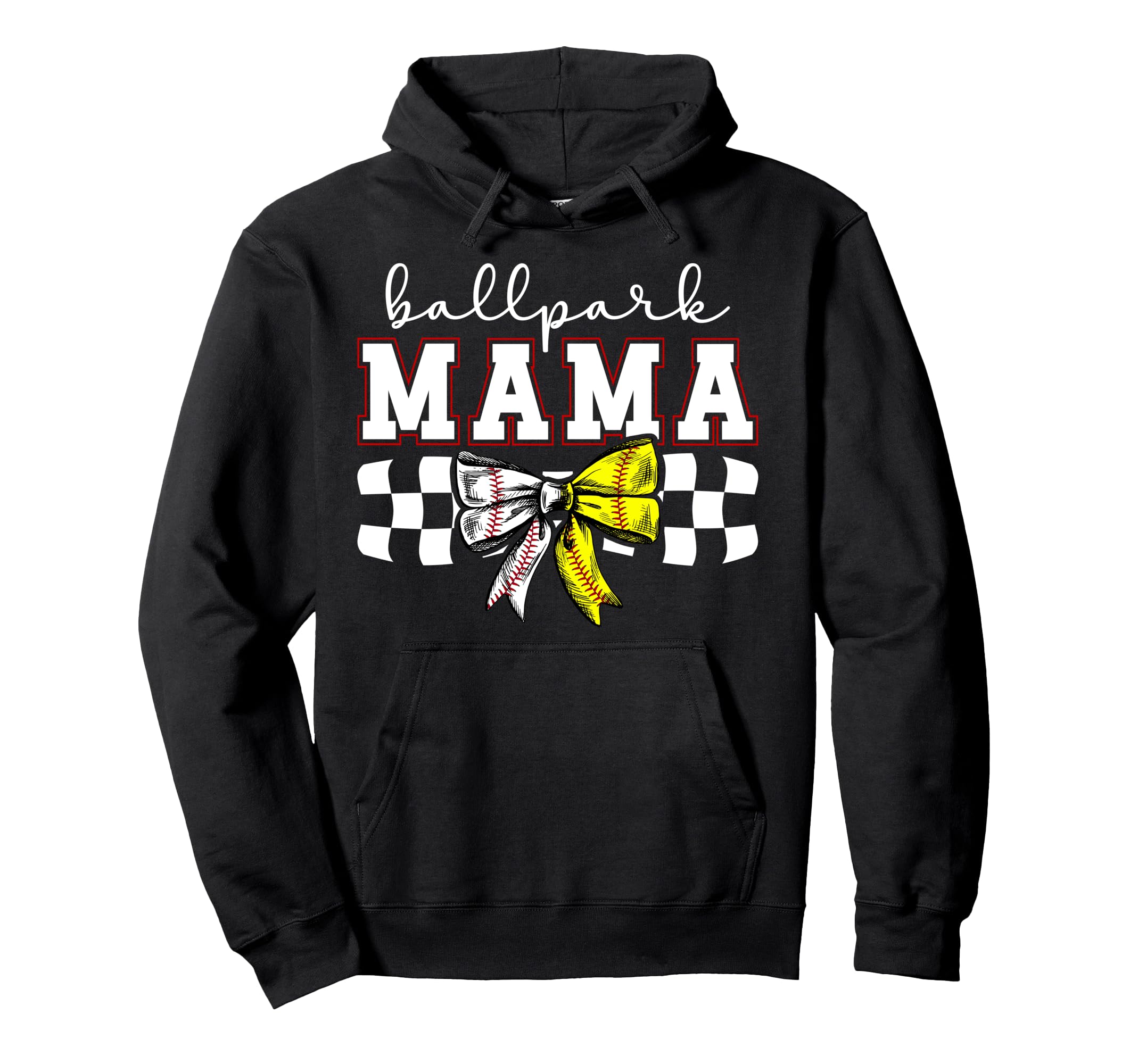 Ballpark Mama Coquette Softball Baseball Hoodie - Novelty Apparel Unisex - T-Shirt, Sweatshirt, Hoodie