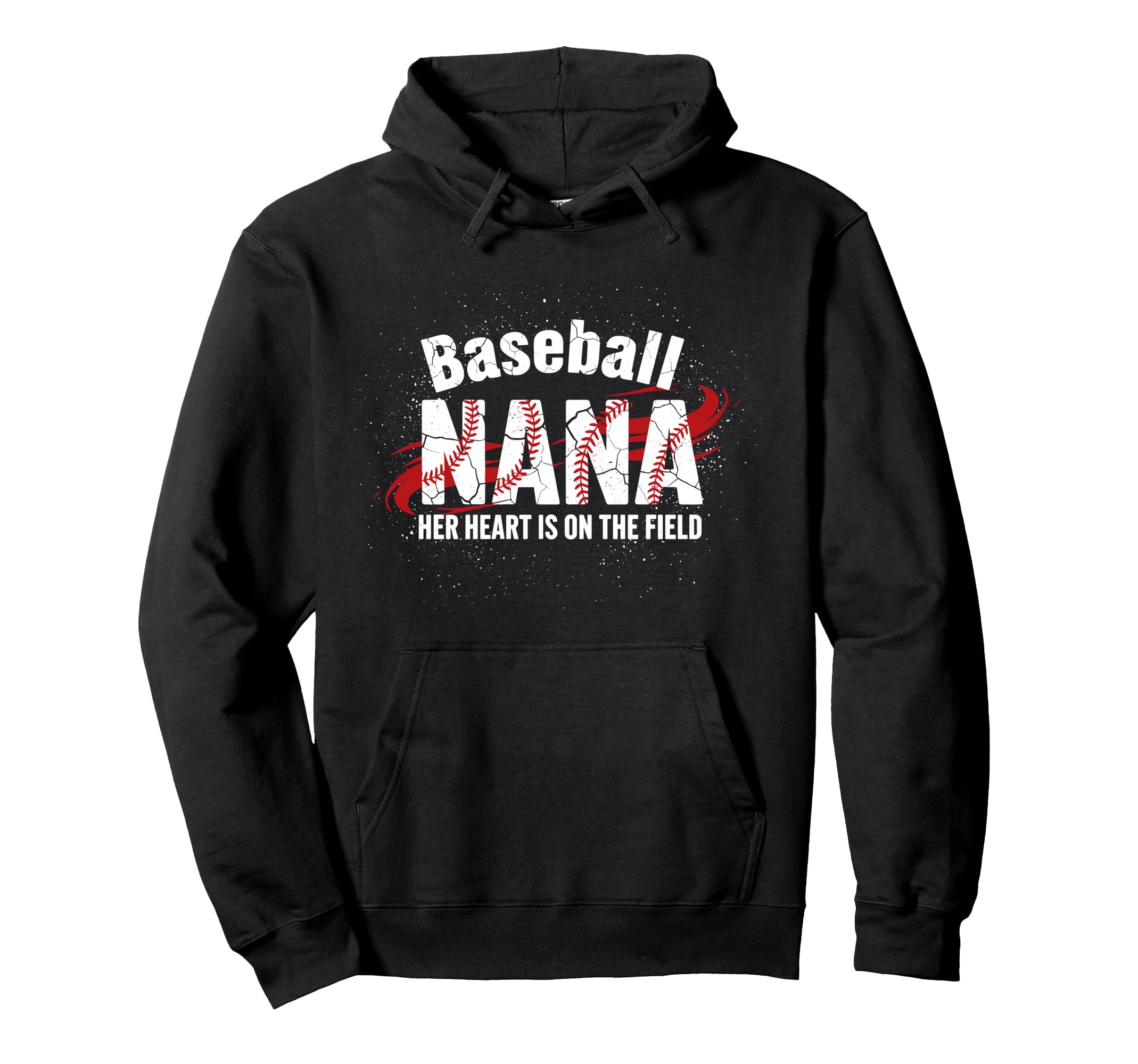 Baseball Nana Heart Grandma Hoodie - Custom Art Print Men Women - T-Shirt, Sweatshirt, Hoodie