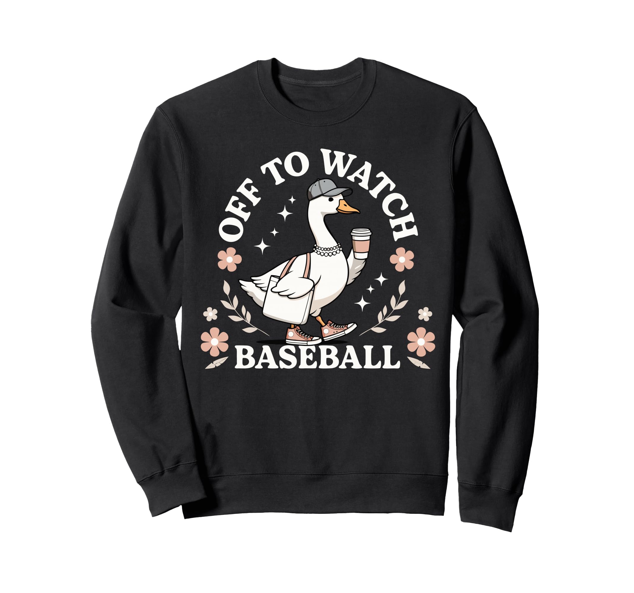 Off To Watch Baseball Goose Goose Sweatshirt - Custom Art Print Unisex - T-Shirt, Sweatshirt, Hoodie