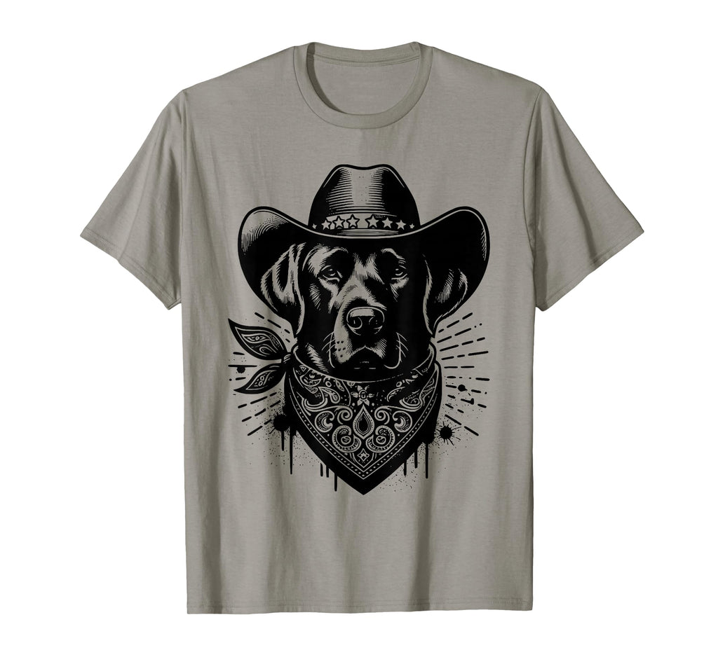 Black Labrador Retriever Dog Western T-Shirt - Streetwear Style for Adults - T-Shirt, Sweatshirt, Hoodie