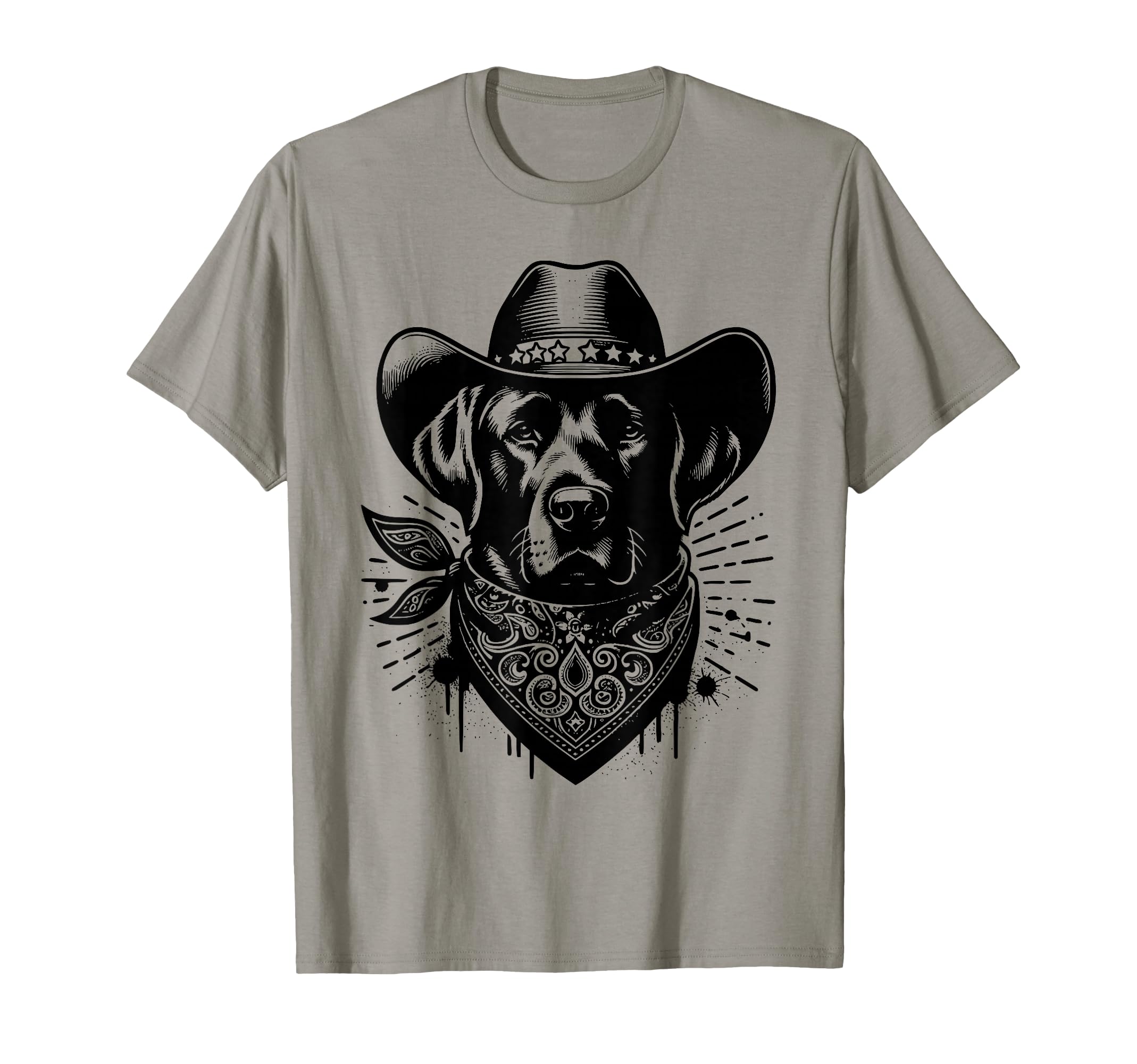 Black Labrador Retriever Dog Western T-Shirt - Streetwear Style for Adults - T-Shirt, Sweatshirt, Hoodie