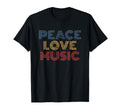 Peace Love Music Rainbow 70S Groovy T-Shirt - Minimalist Print Unisex - T-Shirt, Sweatshirt, Hoodie
