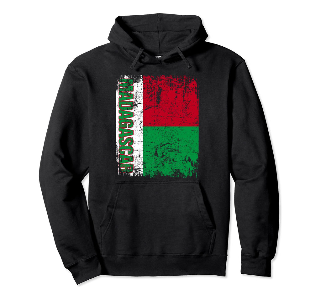 Madagascar Flag Distressed Madagascar Hoodie - Aesthetic Graphic for Adults - T-Shirt, Sweatshirt, Hoodie