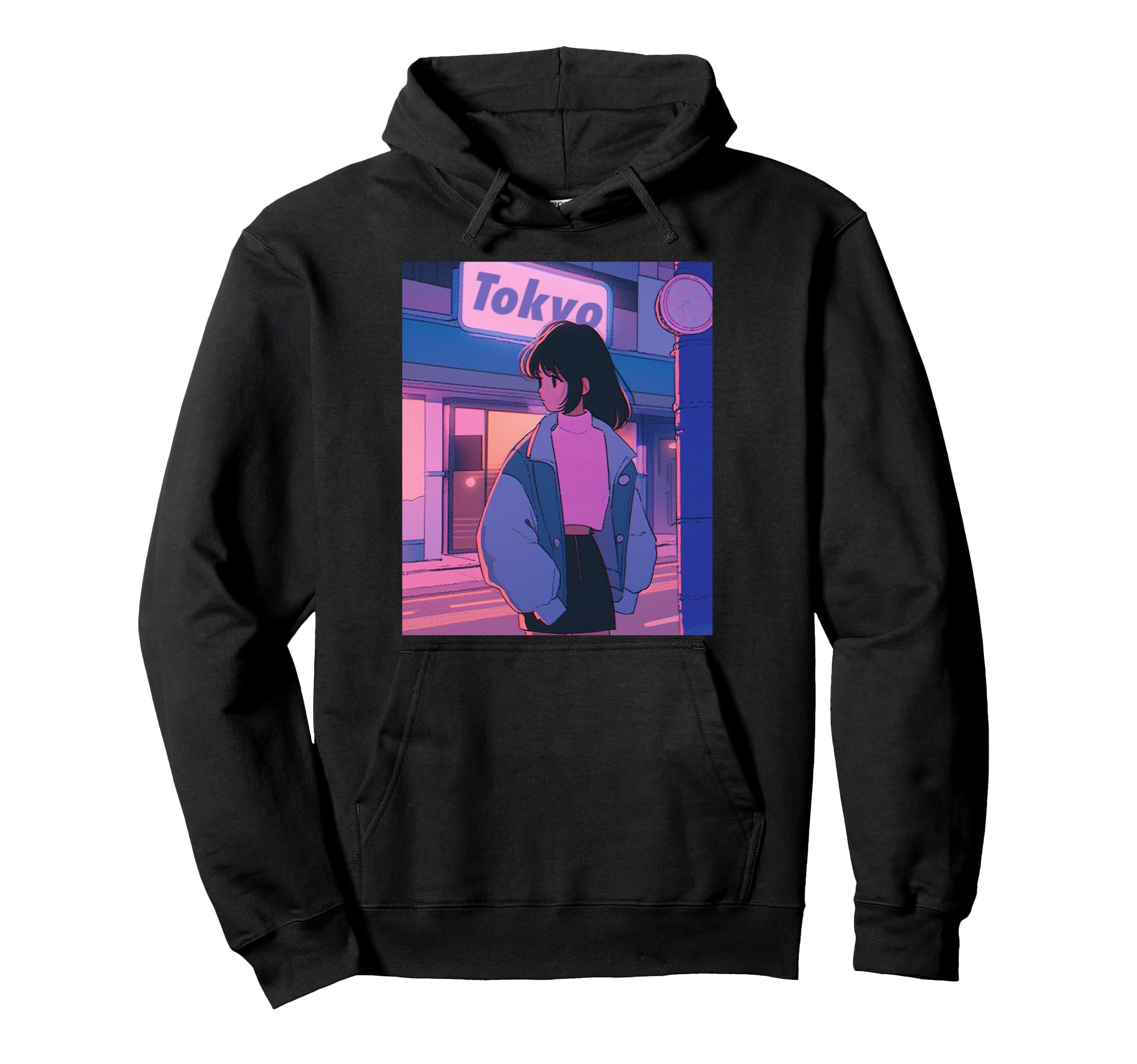 Tokyo Vaporwave Japanese Anime Aesthetics Hoodie - Unique Graphic Men Women - T-Shirt, Sweatshirt, Hoodie