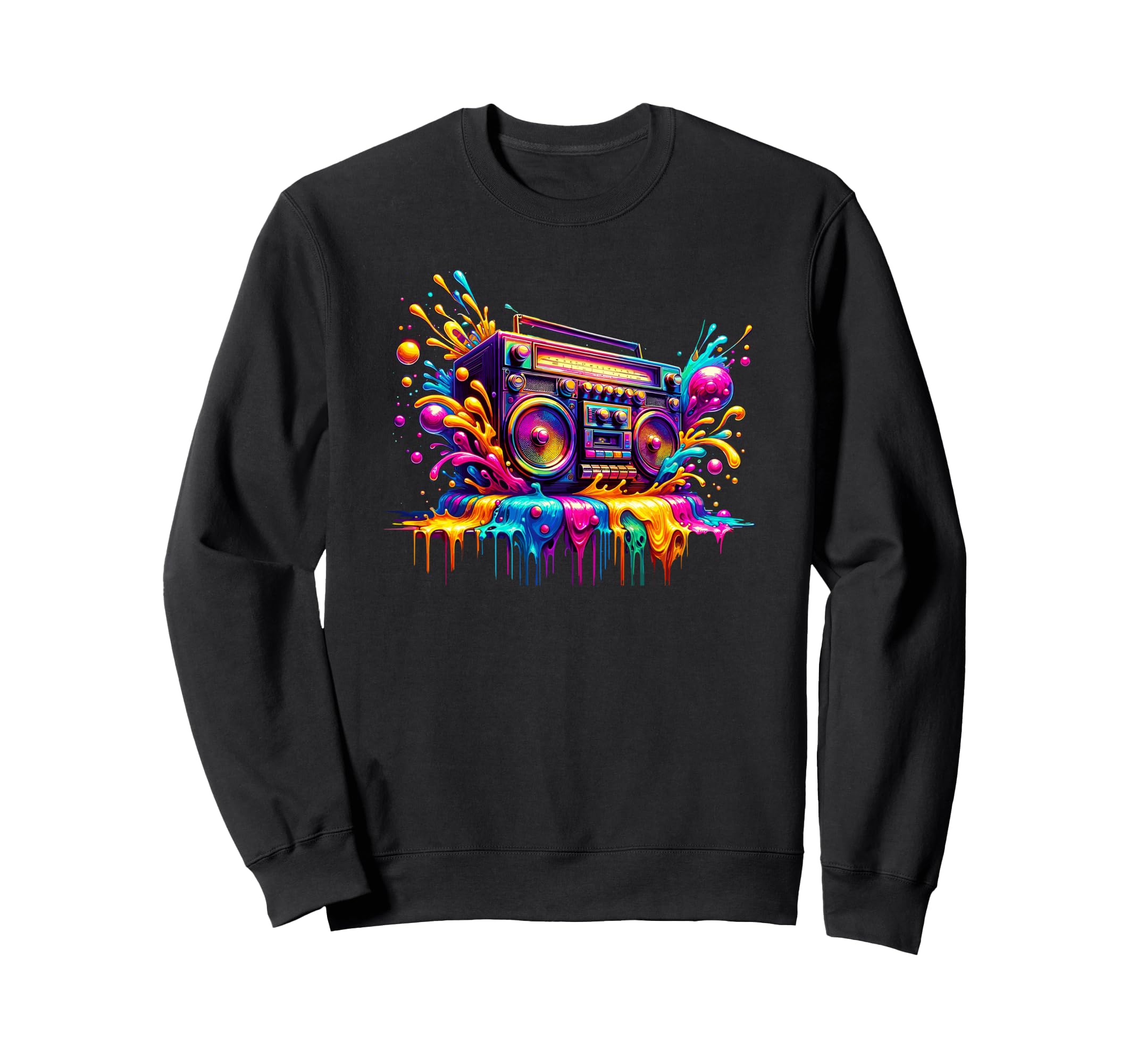 Splash Art Boombox Old School 80S Sweatshirt - Minimalist Print Unisex - T-Shirt, Sweatshirt, Hoodie