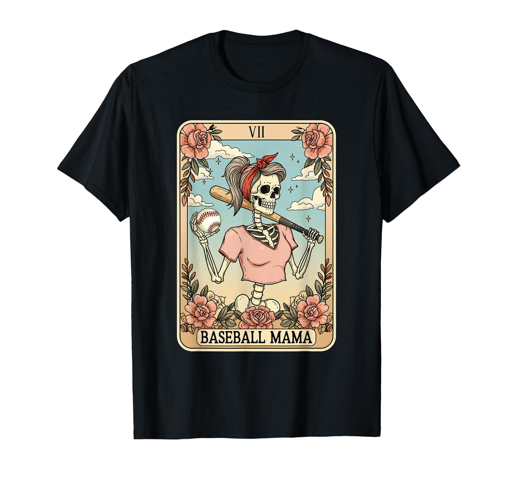 Baseball Mama Tarot Card Skeleton T-Shirt - Fun Novelty Design Unisex - T-Shirt, Sweatshirt, Hoodie