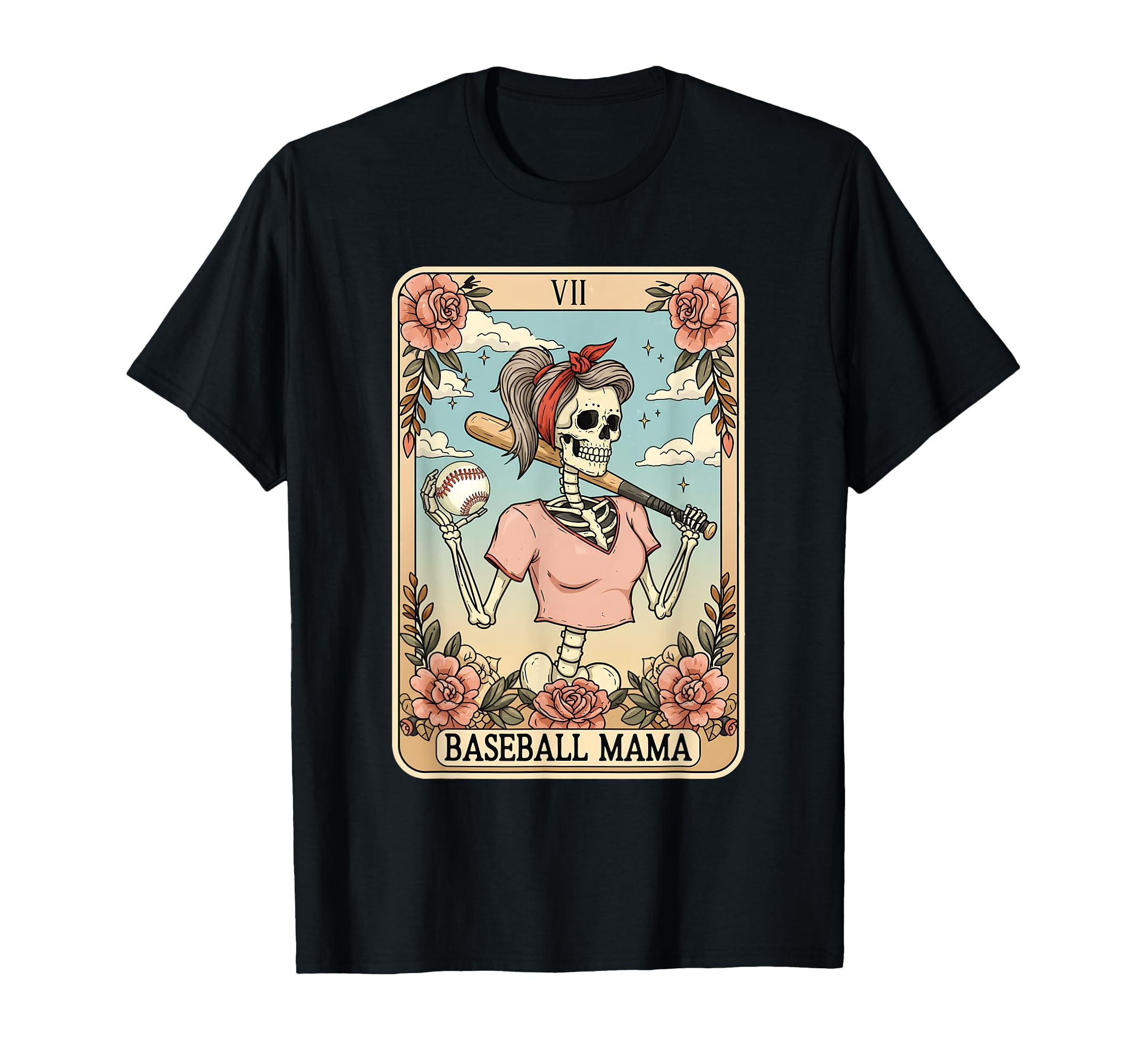 Baseball Mama Tarot Card Skeleton T-Shirt - Fun Novelty Design Unisex - T-Shirt, Sweatshirt, Hoodie