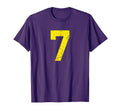 Number 7 Yellow Sport Varsity T-Shirt - Casual Everyday Wear for Adults - T-Shirt, Sweatshirt, Hoodie