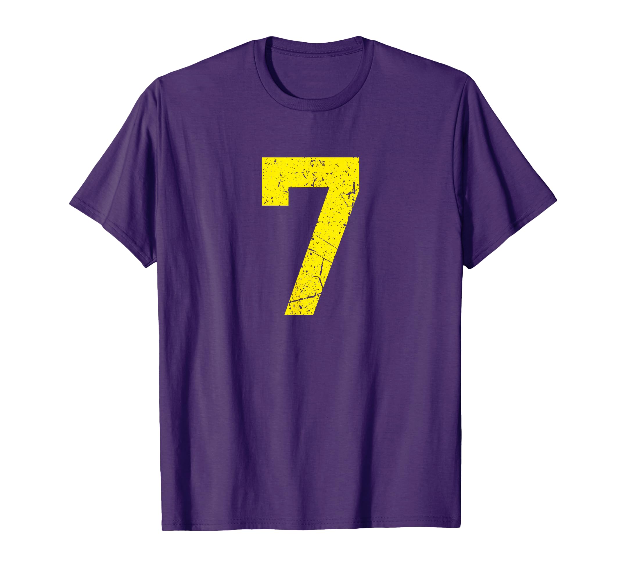 Number 7 Yellow Sport Varsity T-Shirt - Casual Everyday Wear for Adults - T-Shirt, Sweatshirt, Hoodie