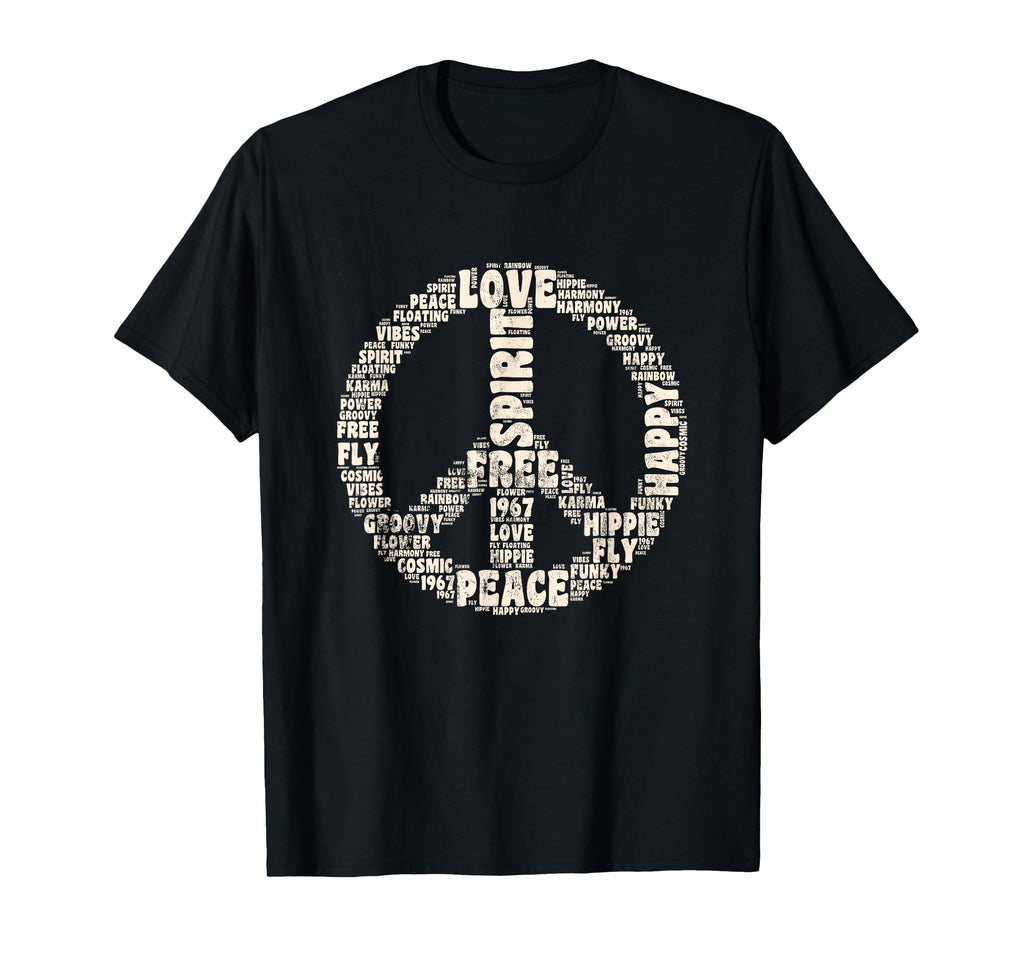Peace Symbol Love Hippie Costume 60S T-Shirt - Custom Art Print Men Women - T-Shirt, Sweatshirt, Hoodie