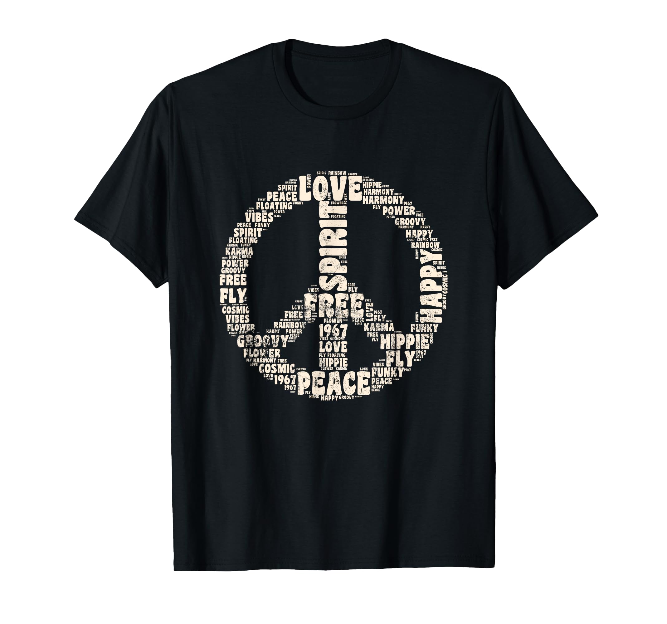 Peace Symbol Love Hippie Costume 60S T-Shirt - Custom Art Print Men Women - T-Shirt, Sweatshirt, Hoodie
