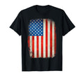 Frayed Vertical American Flag Distressed T-Shirt - Novelty Apparel Unisex - T-Shirt, Sweatshirt, Hoodie
